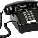 Sangyn Classic Vintage Cord Phones for Landline Old Telephone with Mechanical Ringer Volume Control Retro Analog Desk Phone for Home House School, Black