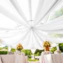 6 Panels White Ceiling Drapes for Wedding 5ftx30ft Arch Draping Fabric Sheer Curtains Chiffon Fabric Ceiling Decorations for Party Ceremony Stage