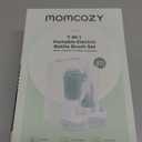 Momcozy Electric Baby Bottle Brush Set with Drying Rack, 7-in-1 Powered Bottle Cleaner & Formula Mixer, Portable Newborn Essentials for Pump Parts & Travel.