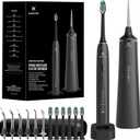 Upgraded Pro Dental Care Kit: 5-Mode Water Flosser & 50,000 VPM Sonic Electric Toothbrush | Premium Oral Clean Set with Enhanced Cleaning Modes, Larger Tank & Refined Design for Advanced Gum Health