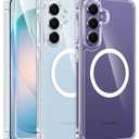 FNTCASE for Samsung Galaxy S26-Plus Case: Clear Magnetic Phone Cases with Screen Protector Compatible with Magsafe Slim Anti Yellowing Shockproof Protective Transparent Cover (Clear Magnetic)