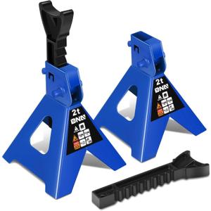 DNA MOTORING 1 Pair Jack Stands, 2 Ton (4400 lbs) Capacity Car Lifting Stand, Adjustable Height Car Jack Stands for Cars, Sedans, Small Vehicles, SUV, TOOLS-00681-BL
