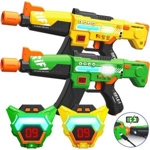 Laser Tag Guns Toys Set of 2 with Rechargeable Upgraded LED Digital MultiFunctional Vests Birthday Gifts for Kids Boys Girls 8 9 10 11 12+ Years Old Teens Adults Christmas Indoor & Outdoor Activities