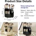 DASITON Large Capacity Makeup Brush Holder,360 Rotating Makeup Organizer,5 Slot Makeup Brushes Cup,for Vanity Decor,Bathroom Countertops,Desk Storage Container,Cosmetic Display cases(Cream-S)