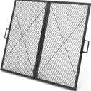 Foldable X-Marks Fire Pit Cooking Grate, Portable Campfire BBQ Grill for Outdoor, Square Heavy Duty Steel Campfire Grill Grate with Handles, 36 inch