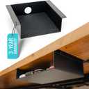 Under Desk Storage Shelf - Carbon Steel Under Desk Tray with Cable Management, Mountable Add-On Shelf for Table & Office Desks (7.5" x 8" x 2.8") (Small)