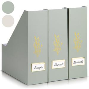ZICOTO Beautiful Magazine Holder Set Of 3 - Sturdy File Holder to Organize Your Desk Or Shelves - The Perfect Office Storage to Effortlessly Organize Your Paperwork/Files, Magazines, Books Or Binders