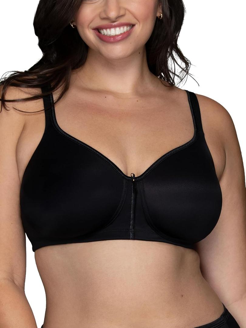 Vanity Fair Womens Body Caress Convertible Wirefree Contour Bra #72335 Bra, Midnight Black, 36D