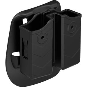 Universal Double Magazine Pouch - Dual Stack Mag Holster with Adjustable Retention for Glock, Sig Sauer, S&W, Beretta, Browning, Taurus, H&K, Springfield, Ruger Pistol Mags