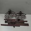 SEIRIONE Rustproof Shower Corner Caddy Organizer for Bathroom,Tension Pole with 4 Baskets, for Bathtub Storage Rack, 34 to 116 Inch Height, Bronze