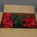 Alupssuc 8 Pack 7 Heads 17in Poinsettia Christmas Flowers Artificial Velvet Fake Poinsettia Bouquet, Indoor & Outdoor Christmas Tree Decorations for Vase Table Porch Garden Decor, Red