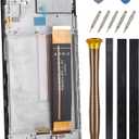 Full Screen with Screen Frame for Samsung Galaxy M33 SM-M336B SM-M336BU LCD Display Touch Digitizer Screen Replacement with Tool Kit and Adhesive Black 6.6"