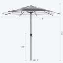 Abba Patio 9FT Lyon Outdoor Patio Umbrella Outdoor Table Umbrella with Crank Market Umbrella 8 Sturdy Ribs UV Protection Waterproof and Push Button Tilt for Garden Deck Backyard Pool,Black & White Stripe