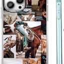 Case for iPhone 15 Pro Max with Cowboy Art Design,Cowgirl Riding Horse Wild West Scenery Pattern,Trendy Soft TPU Bumper Phone Cover(15pm,Western)