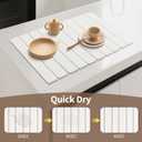 24" x 16" Large Stone Drying Mat for Kitchen Counter, Collapsible Quick Absorbent Drying Mat, Diatomaceous Earth Dish Drying Mat for Kitchen Dishes Bottles Cups, Match Any Countertop(White)