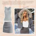 4 Pcs Womens Thermal Tank Tops Sleeveless Sweetheart Neck Undershirts Fleece Base Layer Lightweight Underwear Tops (S)