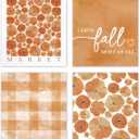 TLESKE Orange Fall Pumpkins Market Posters Prints Unframed Set of 4, Autumn Aesthetic Wall Art Prints for Dorm Bedroom Living Room, I Love Fall Most of All Pictures Wall Decor, 12x16 (16L" x 12W")