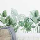 3 x Tortoiseshell Leaf Wall Stickers, Vinyl Wall Decals Peel and Stick, Removable Wall Murals Plant Wall Decors for Bedroom Living Room Nursery Classroom