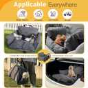 4-in-1 Dog Car Seat, Convertible Pet Booster Seat for Small Medium Dogs Up to 25lbs, Portable Travel Bed Sofa Pad with Safety Strap & Foldable Storage for Car Home Use