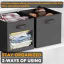 SpaceAid Storage Cubes with Clear Windows, Set of 6 Fabric Bins, 11 Inch Foldable Baskets Boxes for Closet, Cubby Shelf or Cube Storage Organizer, Black
