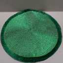 NEW 3 GREEN Metallic PLACEMATS 15" Round Holiday