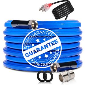50FT Heated Water Hose for RV,-45  Anti-freezing Heated Garden HoseElectrically Heated Hose of Rv AccessoriesRv Freshwater Hoses with Fittings
