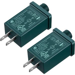 Feekoon 2 Pack Replacement Yard Inflatable Adapter, 12vdc 1.5a Class 2 Power Supply for Xmas Tree Lights, Halloween Christmas Inflatable Decoration, 120v 60hz Yard Inflatable Power Supply Plug