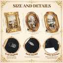 Lineshading 3 Pcs Vintage Gold Photo Frame 4x6, Baroque Ornate Resin Picture Frames Set with Glass Front, 3 Styles for Table Top Display and Wall Hanging Hotel Home Wedding Photography Prop (Classic)