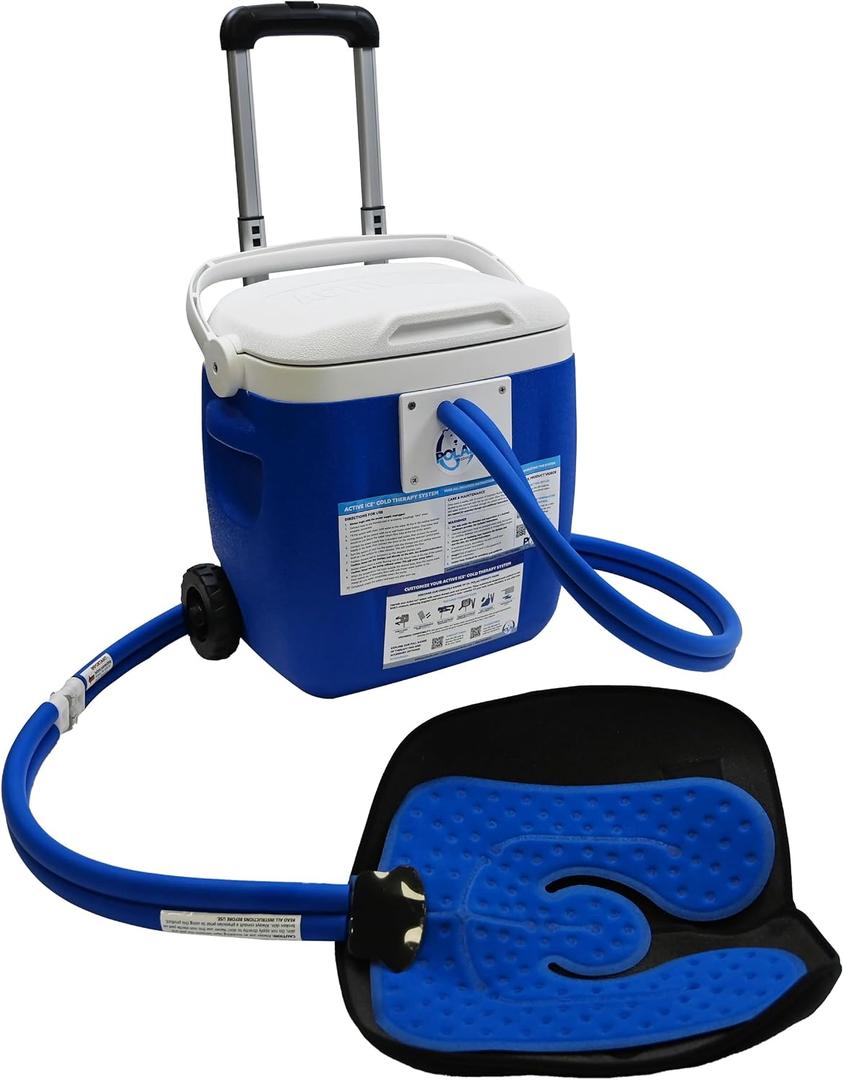 Polar Active Ice 3.0 Cold Therapy Ice Machine System w Programmable Timer, Shoulder Pad & Compression Wrap for Targeted Coverage, Lightweight 16qt Cooler, Quiet Pump, Cryotherapy Pain Relief Treatment