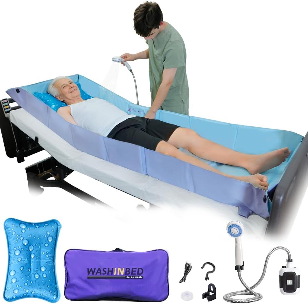 Bed Bathtub – Portable Folding Shower for Elderly with Sprayer