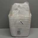 ORGIDOL 8 Pack White Storage Bins with Lids Stackable Storage Container for Organizing, Storage Boxes with Handle for Shelves, Cute Storage Bin for Craft, Snacks, 9.85x6.9x5.7 inch