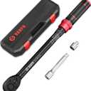 VANPO 1/2-inch Drive Click Torque Wrench,10-170 Ft-Lb/13.6-230.5 Nm, Adjustable Torque Wrench Set with 1/2" to 3/8" Adapter, 125mm Extension Bar, 72-Tooth Torque Wrench for Moto, Car Maintenance