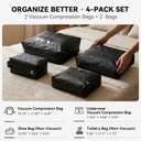 Compression Packing Cubes for Travel with Electric Pump, Vacuum Travel Organizer Set for Carry-On Luggage, Shoe Bag & Toiletry Bag, 5-Piece