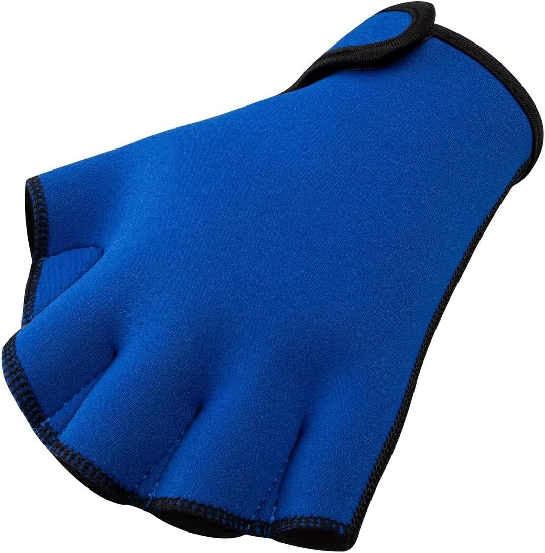 FitsT4 Sports Aqua Gloves Webbed Paddle Swim Gloves Fitness Water Aerobics (Medium, Blue)