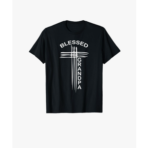 Blessed Grandpa Christian Cross Religious T-Shirt XXL