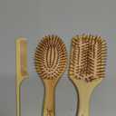 3PCS Bamboo Hair Brush Set, Natural Wooden Brush for Women, madam, Paddle Detangling Brush for Dry/Curly/Thick/Thin/Straight Hair