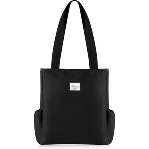 KAMO Floral Tote Bag - Waterproof Lightweight Handbags Travel Shoulder Bag for Hiking Yoga Gym Swimming Travel Beach (One_Size, 0-black)