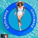 COOLWAVE Inflatable Water Hammock Floating Dock, Inflatable Raft for Family and Friends, Round Floating Ring for Parties, Water Float with Cup Holders for Pool and Lake