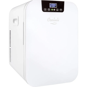 Cooluli 20 Liter Mini Fridge with Temperature Control - White Thermoelectric Cooler and Warmer for Bedroom, Office, Car, Dorm