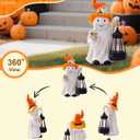 Nacome Halloween Cute Ghost with Solar Lantern: Scary Figurine Spooky Decoration for Garden Outdoor, Holiday, Party, Indoor, Office,Dinner Table - Adorable Gift Ideal Choice