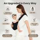 Baby Sling Carrier, Lightweight & Portable Adjustable Hip Seat, Ergonomic Hands-Free Side Carry for Infants & Toddlers 10-45 lbsBlack Cotton