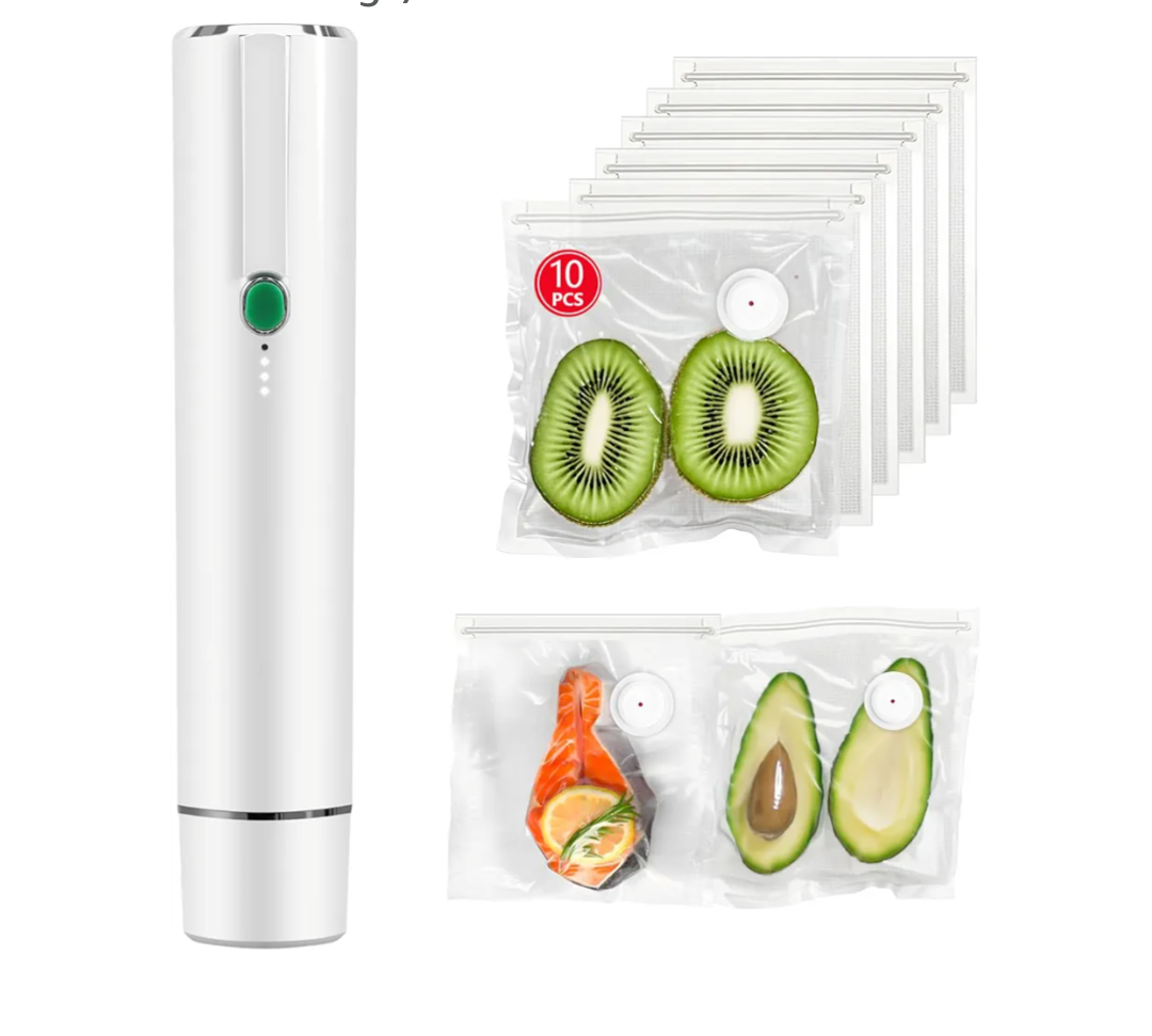 Vacuum Sealer, vacuum sealer for food, handheld vacuum sealer(Vacuum Sealers+ 10 reusable vacuum seal bags)