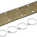 Titanium Pipe Shield with Gloves, 6" x 24" Exhaust Heat Shield, Two-Layer Material Design Heat Protection up to 1350F, Protects Heat Sensitive Components, Hoses, Lines, and Electrical Wiring