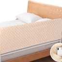 Mybow Bed Rail Cover, Bed Railing Cover for Elderly, Hospital Half Rail Covers - No Padded, Bedside Railing Protector for Seniors with Storage Pocket (Large)