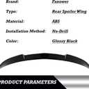 Rear Spoiler Wing Compatible with 2021-2025 for Acura TLX Sedan Advance/Base/SH-AWD/Type S Sedan 2023 for Acura TLX Sedan Type S PMC Edition Gloss Black Rear Trunk Spoiler