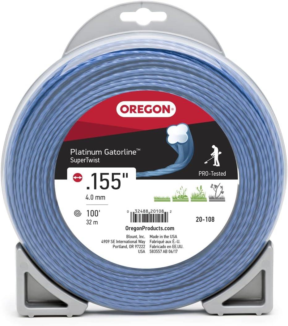 Oregon 20-108 Platinum Gatorline Supertwist Trimmer Line .155-Inch by 100-Foot, Grey/Black