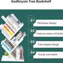 Godferyxin Small Bookcase for Desk Decor, 5-Tier White Wood Small Bookshelf Compact Corner Mini Bookcase for Bedroom, Office, or Apartment, Holds Books, CDs, and Decor Book Tree Bookshelf
