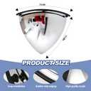 Suzile 2 Pcs 18 Inch Acrylic Quarter Dome Mirror Convex Corner Mirror