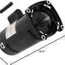 USQ1202 Pool Motor 2 HP, 3450 RPM, 48Y Frame Square Flange Pool Motor Compatible with A.O. Smith Century