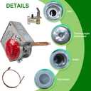 110-326 Gas Water Heater Valve,Natural Gas Water Heater Thermostat, Water Heater Replacement Parts Gas Control Valve with 3.8" Shank, 2.2" W.C,Copper Probe (Replacement Parts Kit)